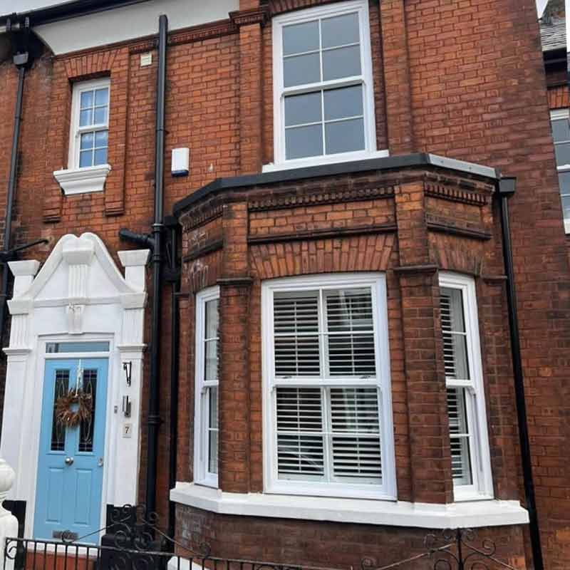 A Victorian terrace in Cheshire before undergoing brick cleaning and repointing