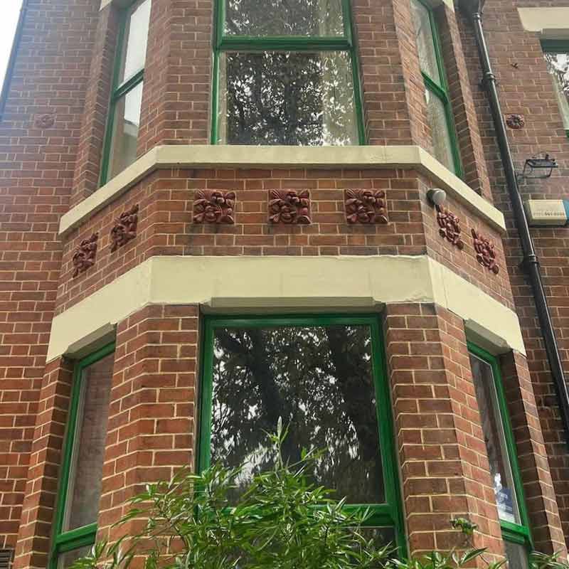 A Victorian terrace in Manchester after undergoing brick cleaning and repointing