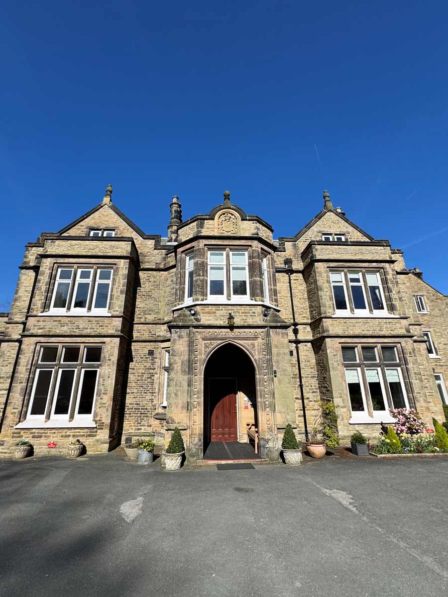 Grade II listed Barclay Hall in Mobberley WA16 7DZ after stone masonry restoration - DOFF cleaning and lime mortar repointing using NHL 3.5 by Unique Pointing.