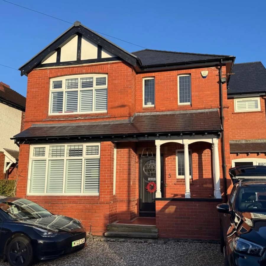 A large detached property in Hale, Altrincham before complete repointing in lime mortar by Unique Pointing