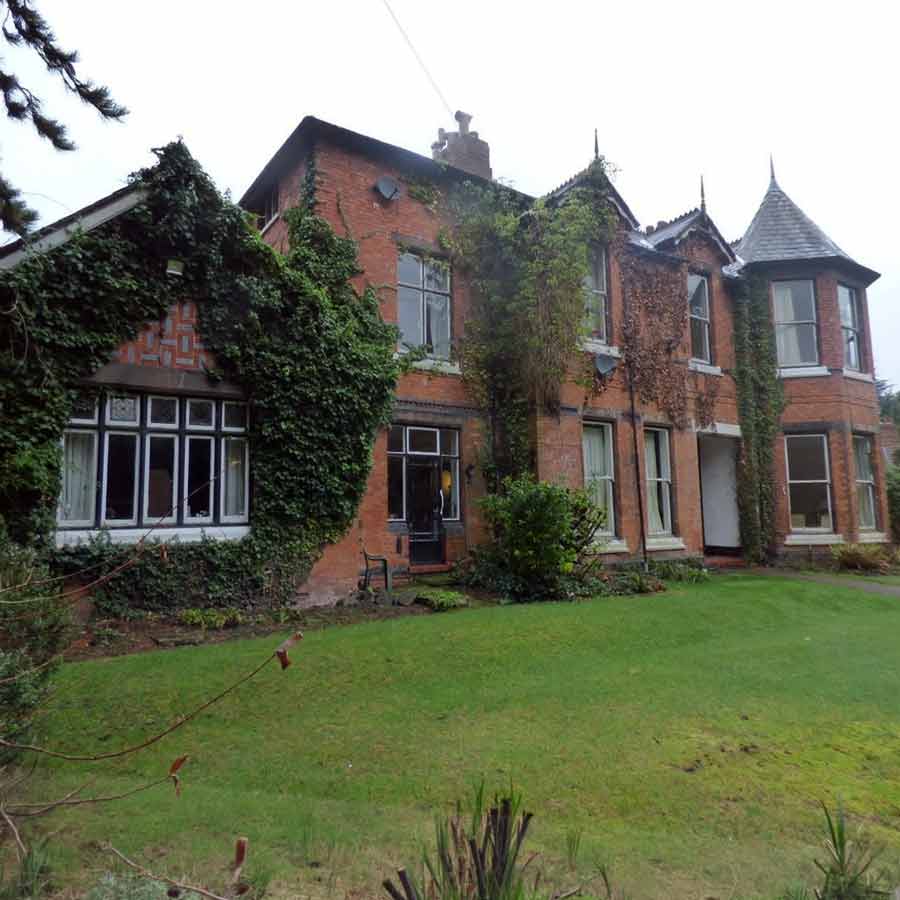Shaftesbury House on Park Road in Cheadle Hulme SK8 prior to completion of brickwork restoration and lime mortar pointing